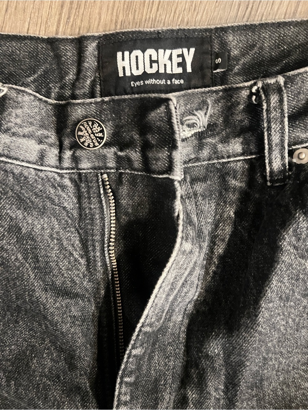 FA HOCKEY Men's Washed Black Relaxed Jeans